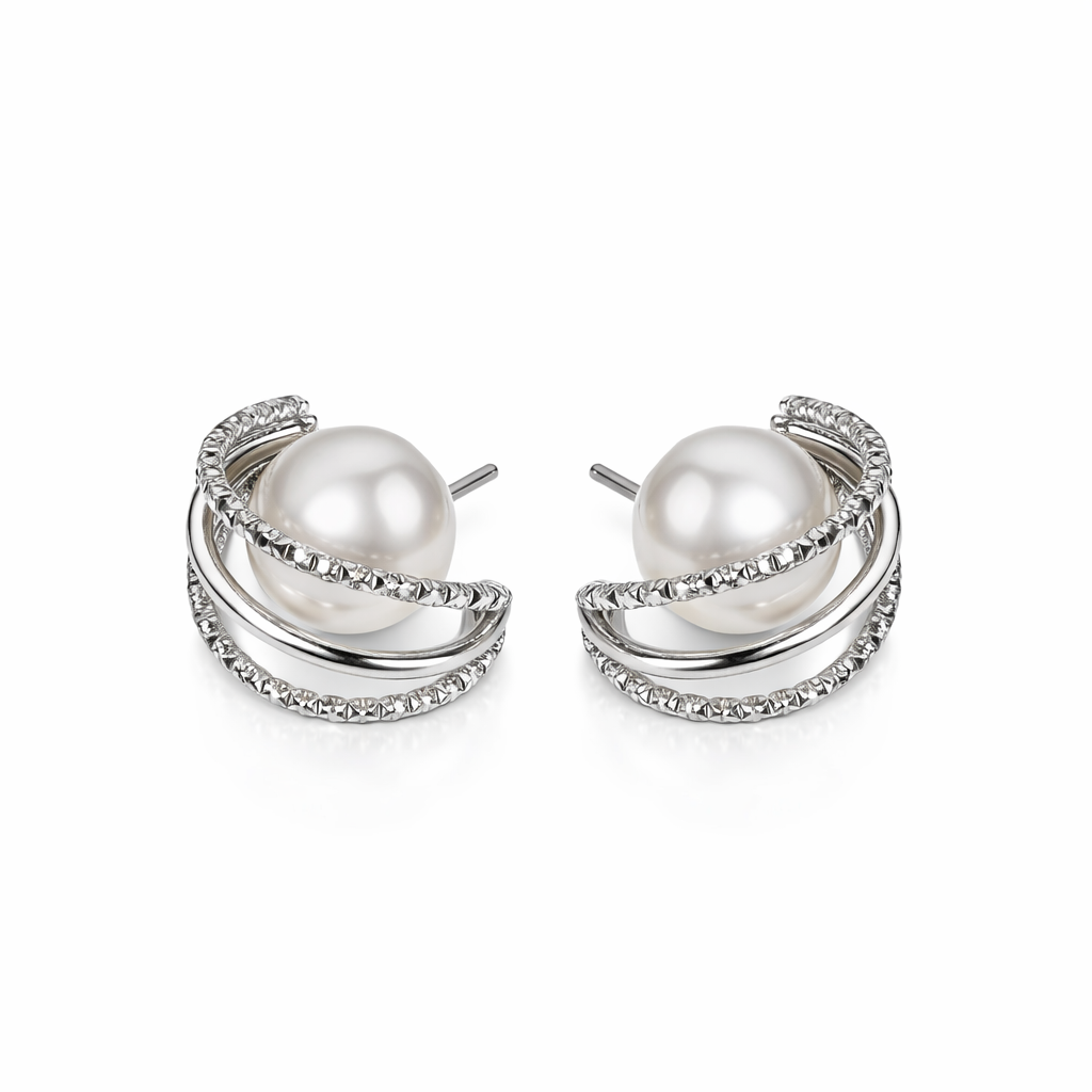 Modern Pearl Wrap Earrings