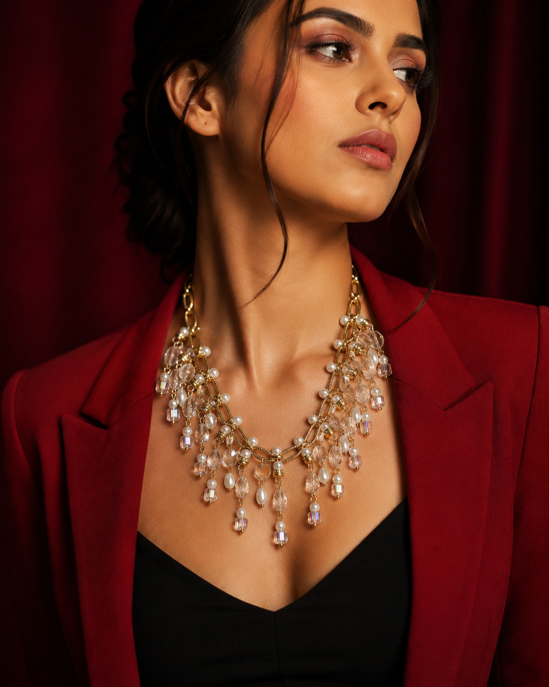 Royal Pearl Crystal Necklace