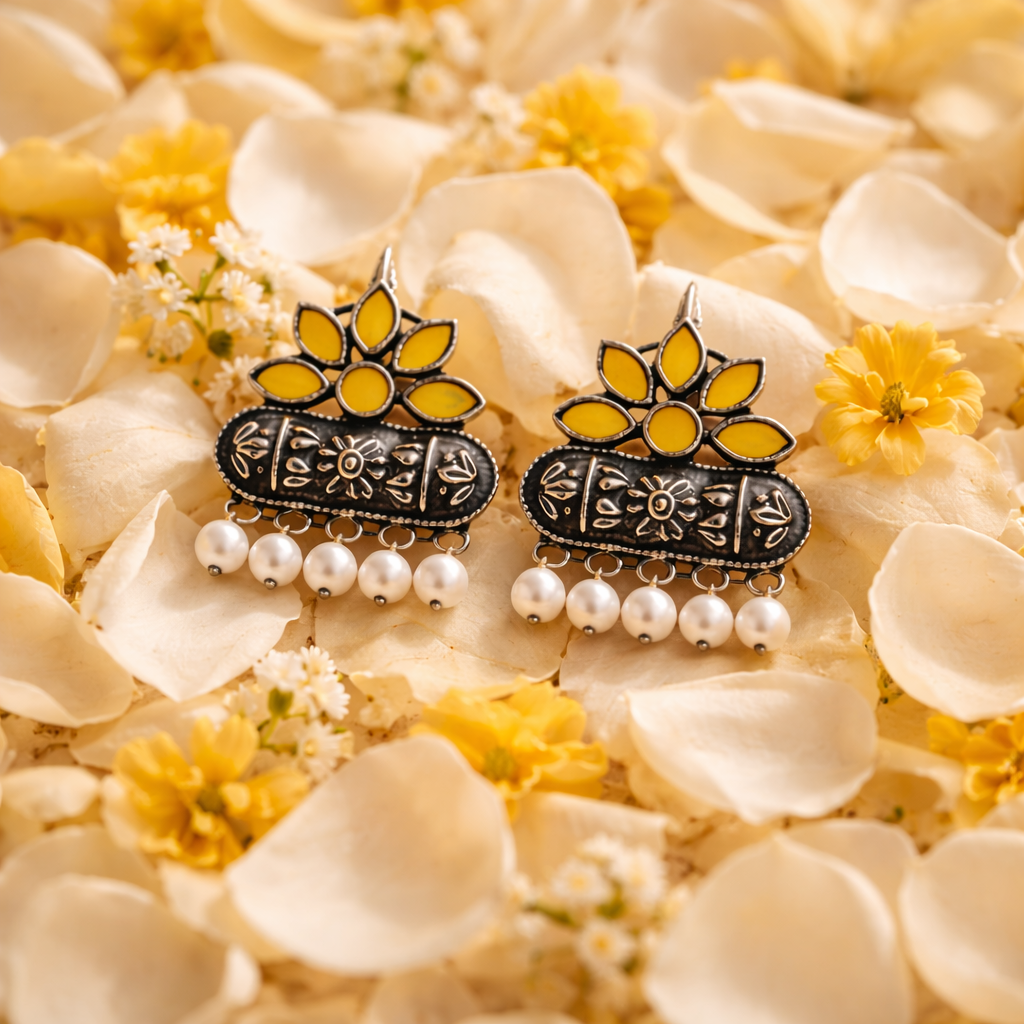 Royal Yellow Blossom Earrings