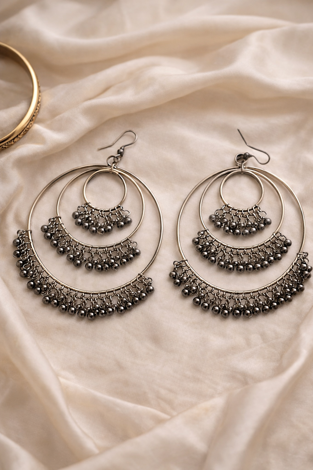 Triple Layer Oxidized Statement Jhumkas