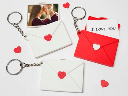Mini Love Envelope Photo Keychain for Couples