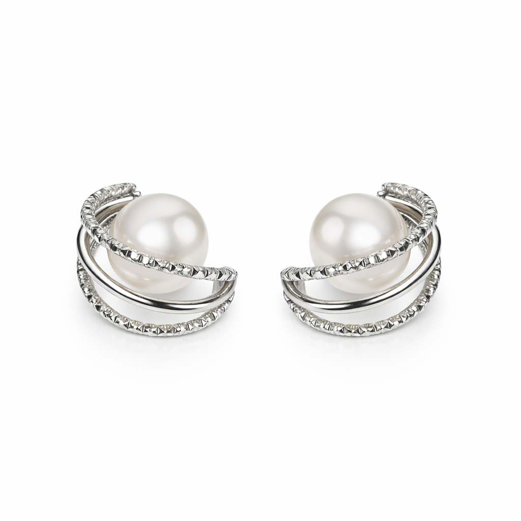 Modern Pearl Wrap Earrings