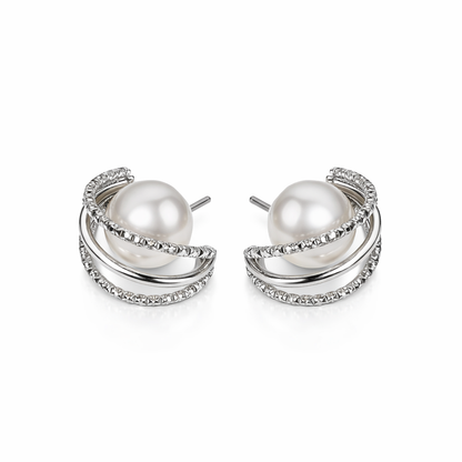 Modern Pearl Wrap Earrings