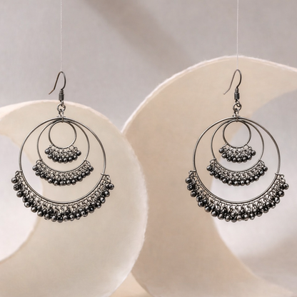 Triple Layer Oxidized Statement Jhumkas