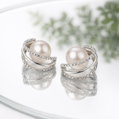 Modern Pearl Wrap Earrings