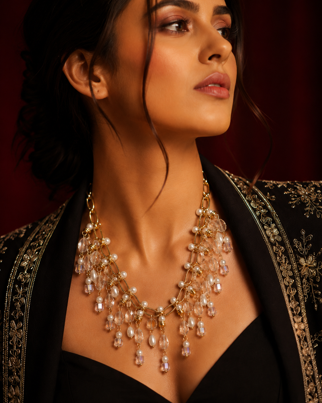 Royal Pearl Crystal Necklace