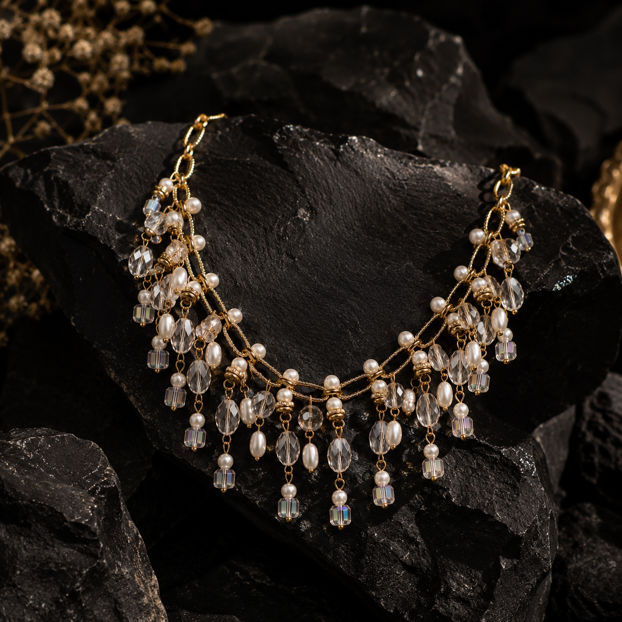 Royal Pearl Crystal Necklace