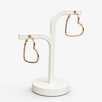 Golden Heart Hoop Earrings