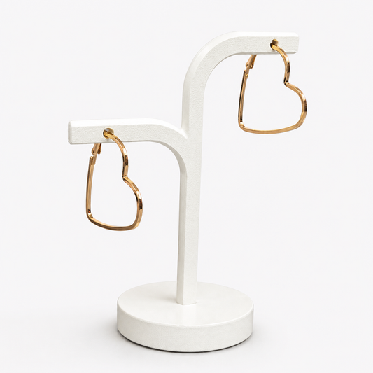 Golden Heart Hoop Earrings