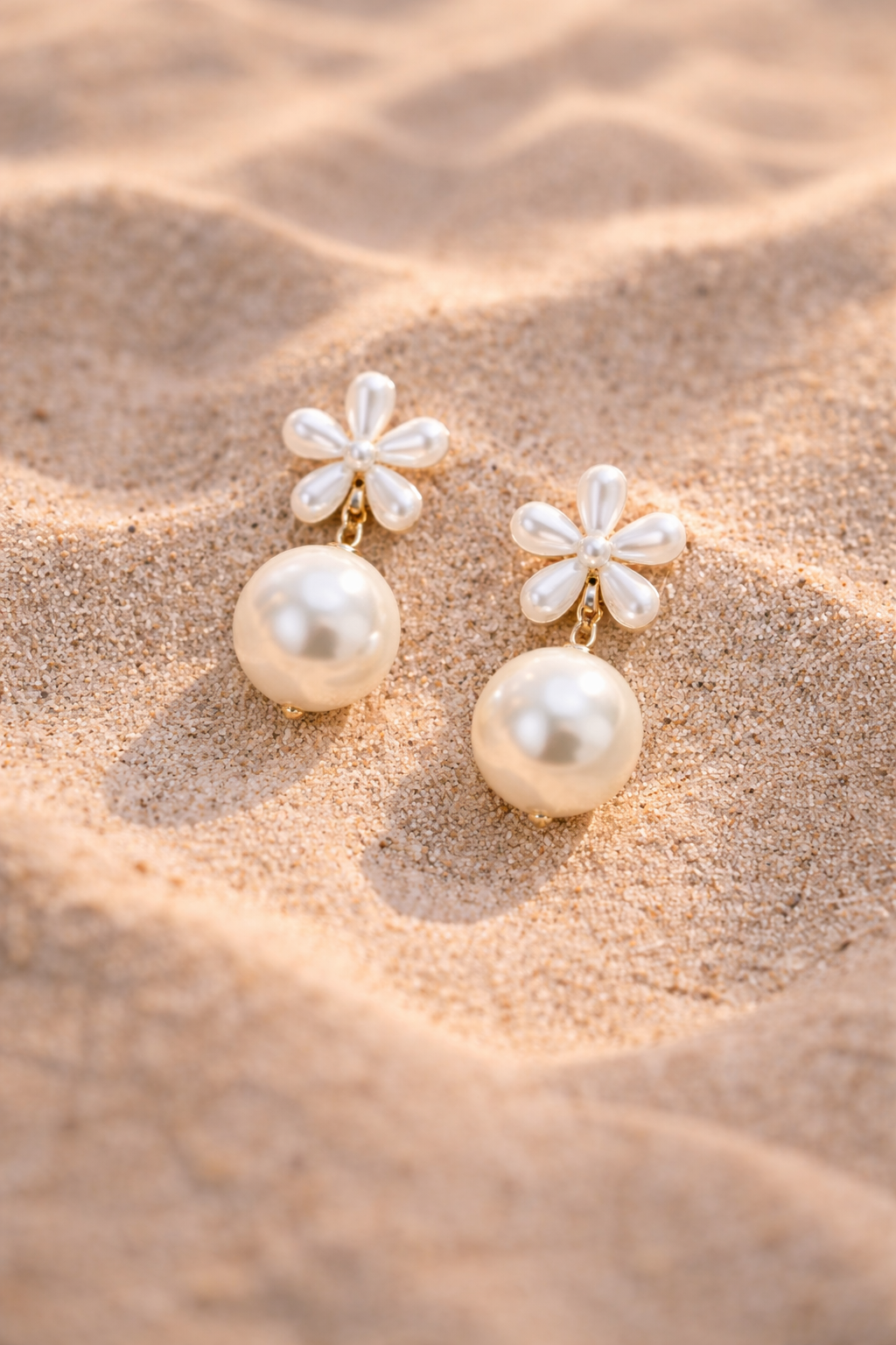 Daisy Pearl Drop Earrings