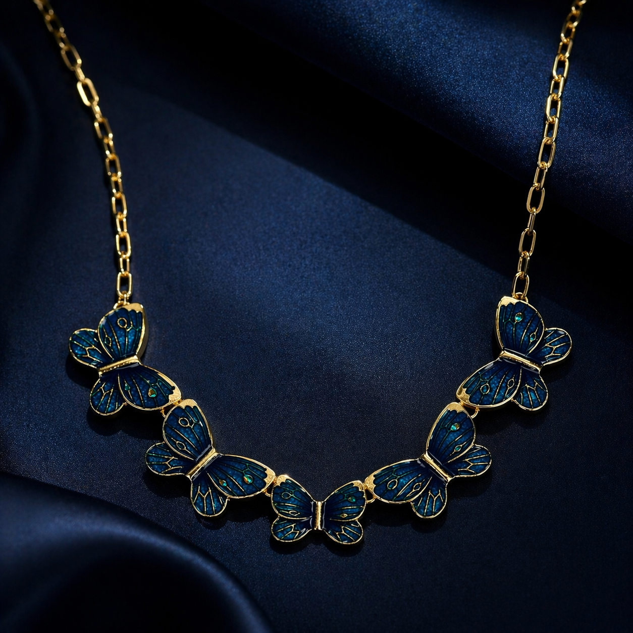 Blue Butterfly Necklace – Gold Chain Luxury Design