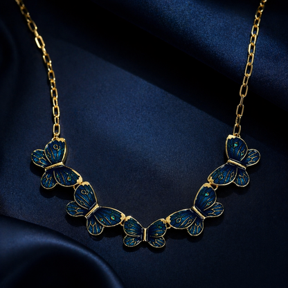 Blue Butterfly Necklace – Gold Chain Luxury Design