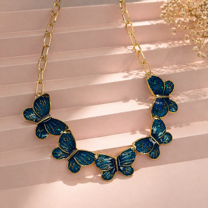 Blue Butterfly Necklace – Gold Chain Luxury Design