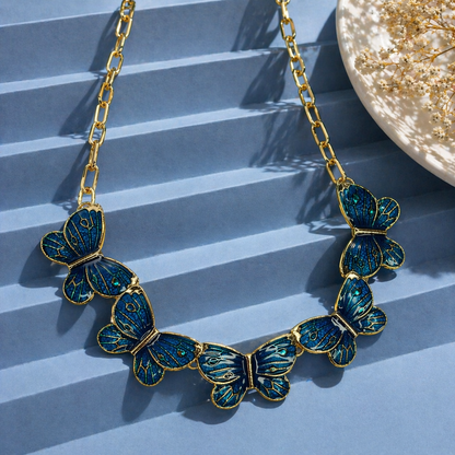 Blue Butterfly Necklace – Gold Chain Luxury Design