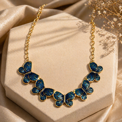 Blue Butterfly Necklace – Gold Chain Luxury Design