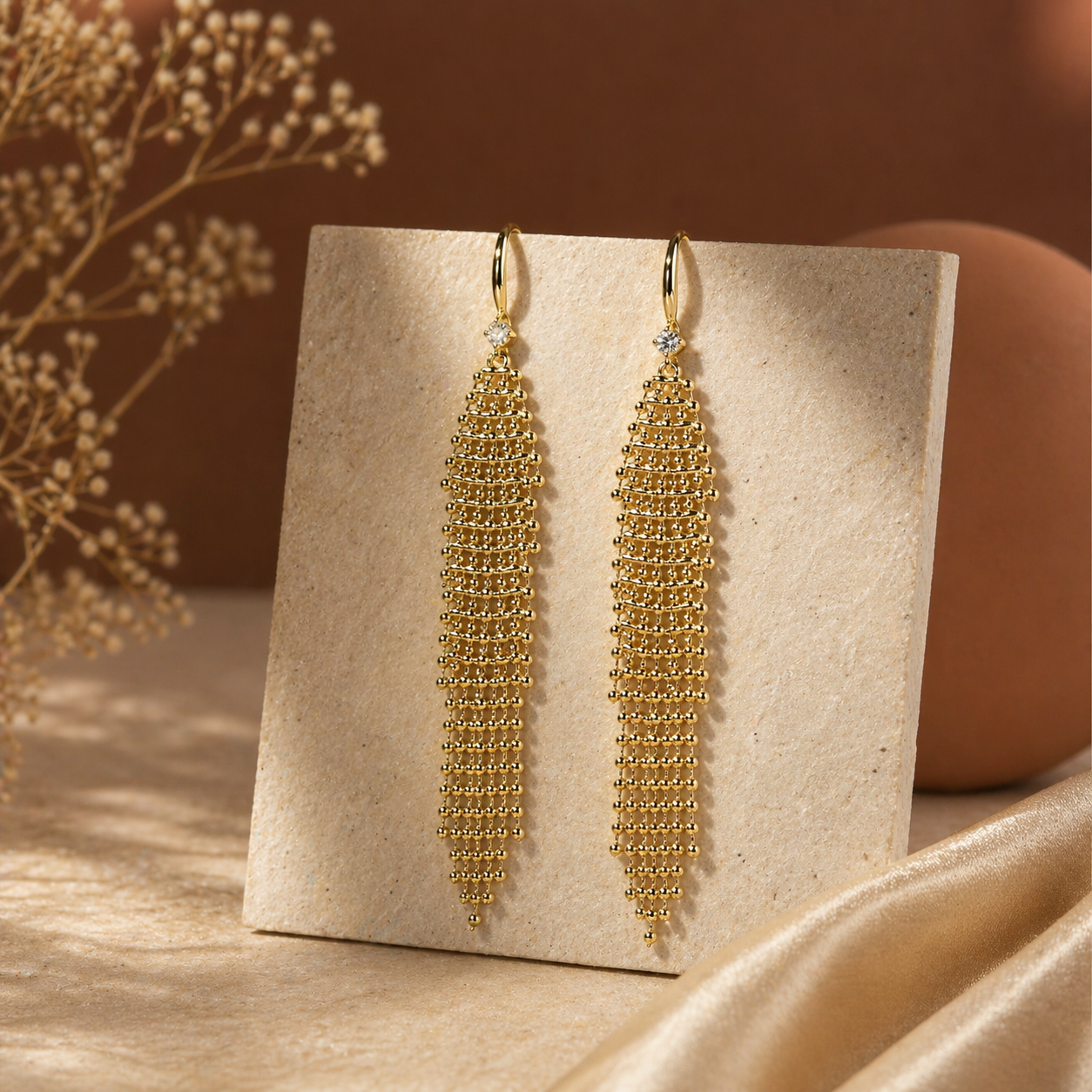 Golden Fringe Earrings