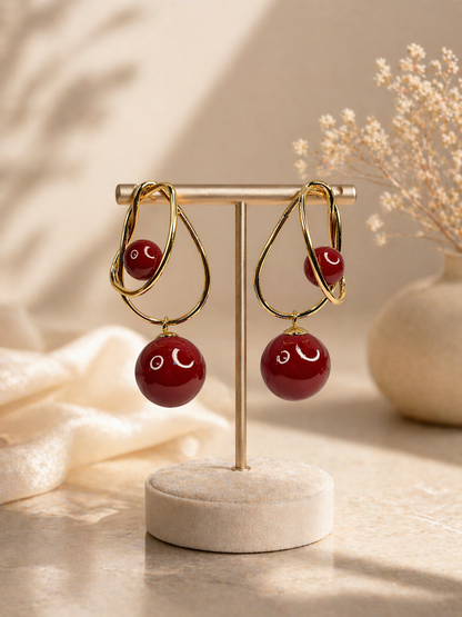 Ruby Drop Statement Earrings