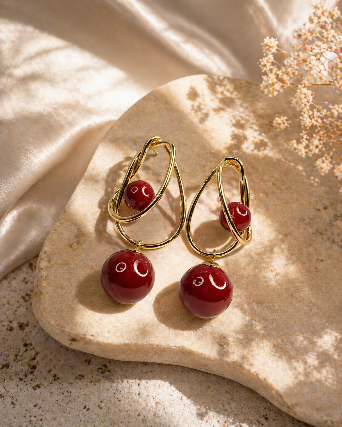 Ruby Drop Statement Earrings