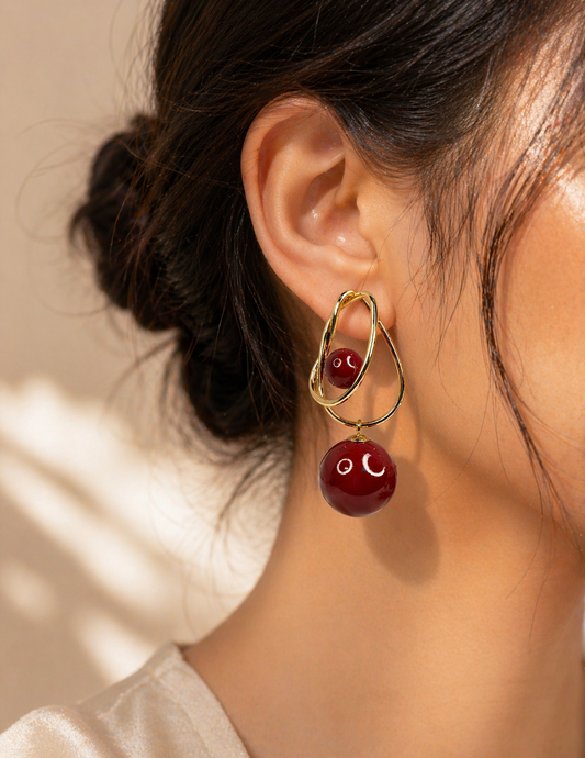 Ruby Drop Statement Earrings