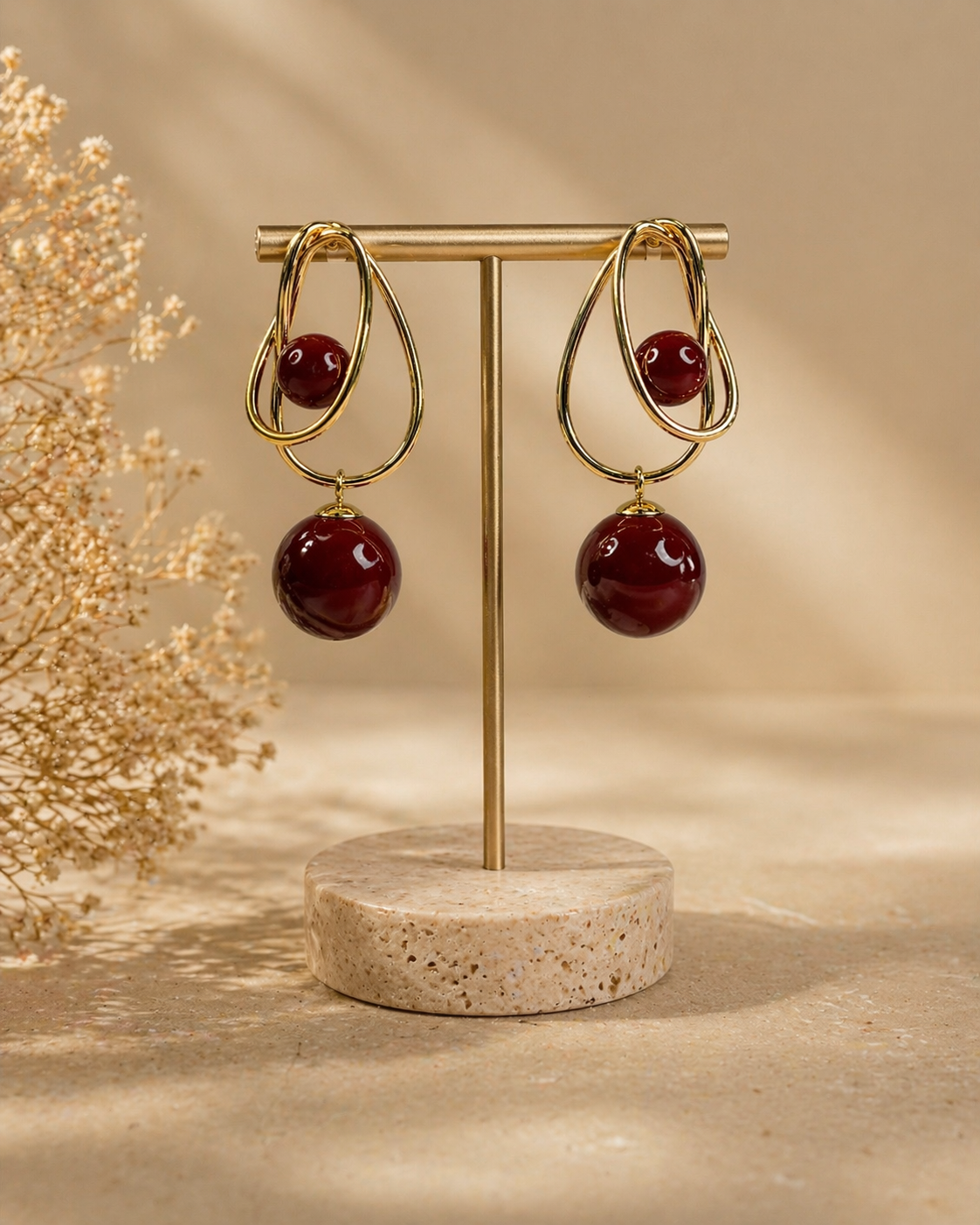 Ruby Drop Statement Earrings