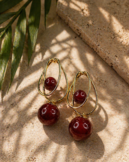 Ruby Drop Statement Earrings