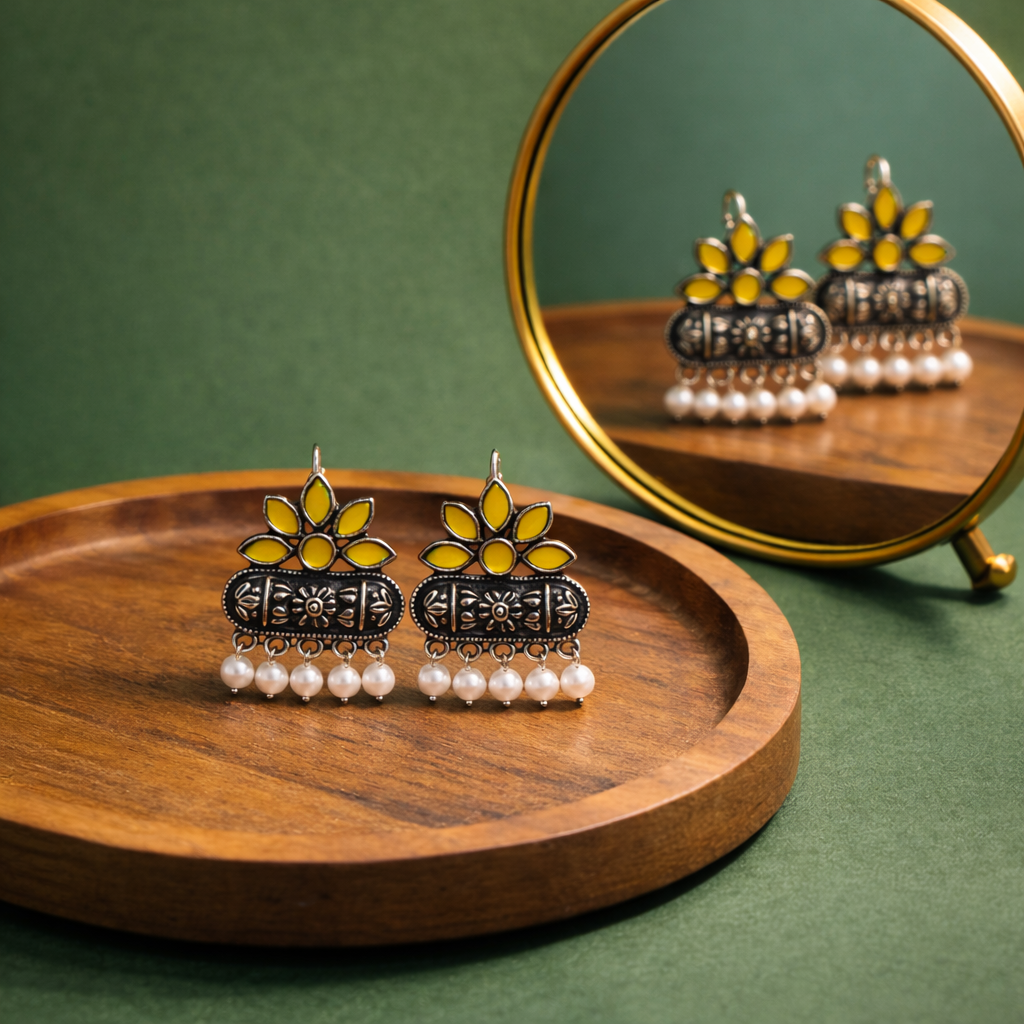 Royal Yellow Blossom Earrings