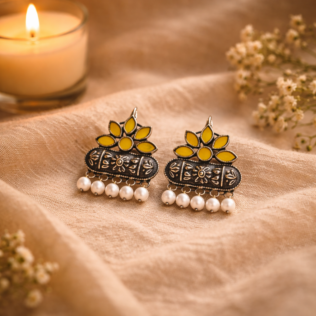 Royal Yellow Blossom Earrings