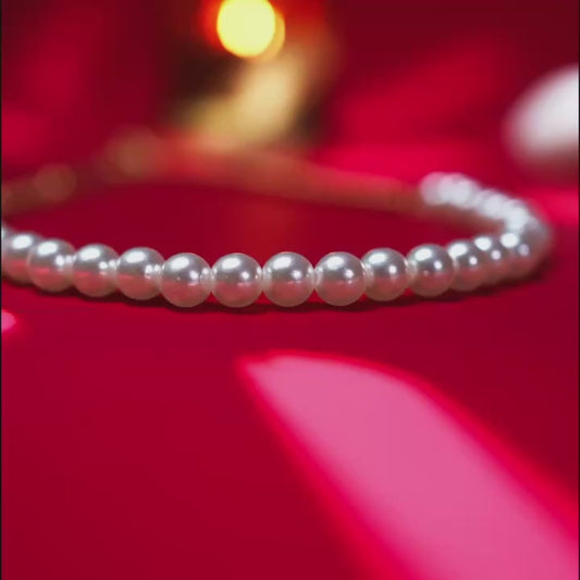 Triple Layer Pearl Charm Necklace